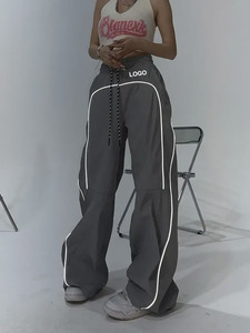 Pantaloni da jogging da <span class=keywords><strong>donna</strong></span> a gamba larga, leggeri, con coulisse e dettagli riflettenti, ideali per il tempo libero - Alta qualità, in saldo! - Product Image 4