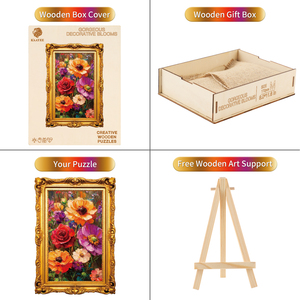 Rompecabezas de Madera Irregular con Diseño Floral para Decoración del Hogar - Product Image 2