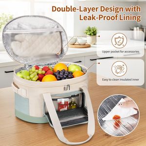 Carrying <strong>Bag</strong> for 6-8 Quart Cooer 2Layer Insulated <strong>Slow</strong> <strong>Cooker</strong> Travel <strong>Bag</strong> Easy-Clean Liner for Transport Family Gathering Potluck - Product Image 3