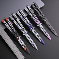 Couteau papillon pliant classique CSGO non affûté, jouet d'entraînement d'autodéfense, article de collection en acier plein, élégant