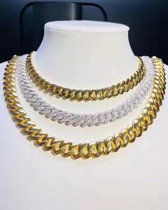 Cadena Cubana de Plata 925 con Diamantes de Moissanita, Collar Personalizado Estilo Hip Hop para Hombre, Joyería Elegante para Regalo - Product Image 2