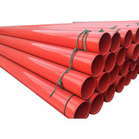 Tuyau en acier enduit d'époxy rouge pour la lutte contre les incendies DN50-DN300 pour système d'extinction par aspersion, pipeline de protection incendie