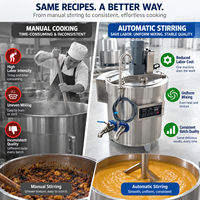 Marmite de cuisson pour sirop de sucre avec agitateur, chauffage indirect électrique pour usage en usine alimentaire