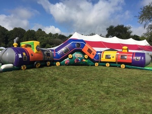 Château gonflable <span class=keywords><strong>de</strong></span> haute qualité Chuggy Choo choo avec toboggan et trampoline à vendre - Product Image 5