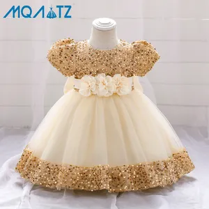 MQATZ Flower Girl Dresses Short Sleeves Sequined India Collection Floral Party Dresses N2116