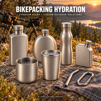Bouteille d'eau en alliage de titane pour le bikepacking en plein air, usinage CNC, service OEM ODM, marque BIAOPAI