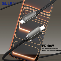 Kabel Data pengisi daya Cepat paduan aluminium kualitas Premium desain kristal nilon 6A kawat kepang Tipe C harga grosir
