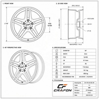 Jantes forgées CF 16 17 pouces 5x112 PCD 66.6 CB pour voitures particulières, compatibles avec Golf MK1 MK2, jantes sport personnalisées
