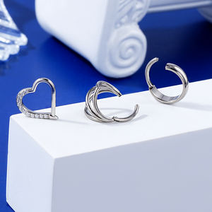 Toposh G23 التيتانيوم الشفاف CZ f136 أقراط مرصعة بالغضروف الأنف حلقة الأذن segmrngt cliker مجوهرات ثقب التيتانيوم - Product Image 3