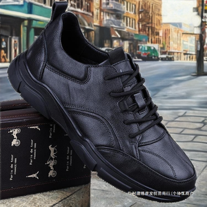 BoomMen's Casual Leather Shoes for <b>Men</b> Autumn Sports Breathable First Layer Cowhide Soft Leather with Canvas <b>Insole</b> - Product Image 3
