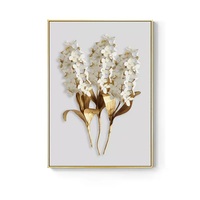 Peinture sur toile murale de feuilles et de fleurs de plantes, décoration nordique pour salon