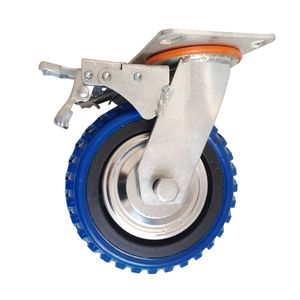 Anpassung Schwenkbare Pu Pneumatische Lenk rollen Fix <span class=keywords><strong>Brake</strong></span> Stem Heavy Duty Castor - Product Image 4