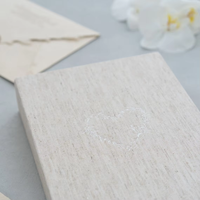 Boîte d'invitation de mariage personnalisée en lin gris avec couverture rigide et estampage à chaud, avec logo ou texte, cartes d'informations, mariage, Quinceañera, vacances