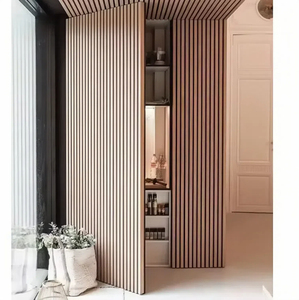 Cửa trượt hệ thống vô hình thời trang mới nhất thiết kế bằng gỗ hiện đại NỘI THẤT PHÒNG NGỦ tuôn ra không khung cửa kệ sách cửa cho biệt thự - Product Image 2