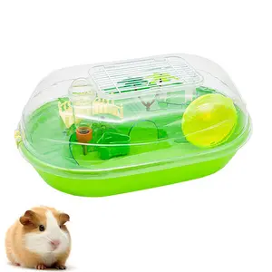 hamster acrylic nhà Suppliers-Màu Hồng/Xanh Giá Rẻ Trong Suốt Nhỏ Động Vật Đầy Màu Sắc Nhà Bao Gồm Các Phụ Kiện Khác Nhau Acrylic Hamster Lồng
