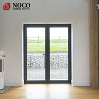 Porte principale en aluminium à double design de porte coupe-vent en verre trempé