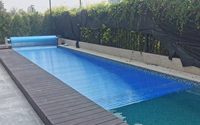 Familien-Kinder-Sicherheits-Poolabdeckung, Polycarbonat UV-Schutz Abdecklamellen Automatische Schwimmbadabdeckung