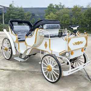 รถบักกี้ไฟฟ้าสไตล์ยุโรปตกแต่งสีทองสำหรับสวนสนุก งานแสดงสุดโรแมนติก - Product Image 4