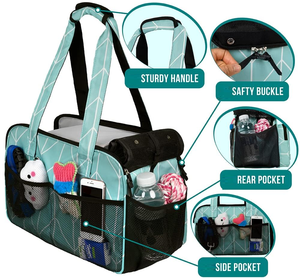 Одобренная авиакомпаниями портативная прочная дышащая мягкая полиэстеровая сумка-переноска для животных с застежкой-молнией и подкладкой из шерпы, до 5,4 кг - Product Image 4