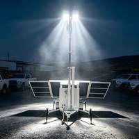Tour d'éclairage solaire mobile robuste avec panneaux solaires de 1800W, batteries de 16KWh, lampes LED de 1200W pour l'éclairage minier