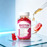 Gummies à la biotine sans gluten, sans OGM, sans produits laitiers, à base de pétite graine d'arachide, à base de pectine