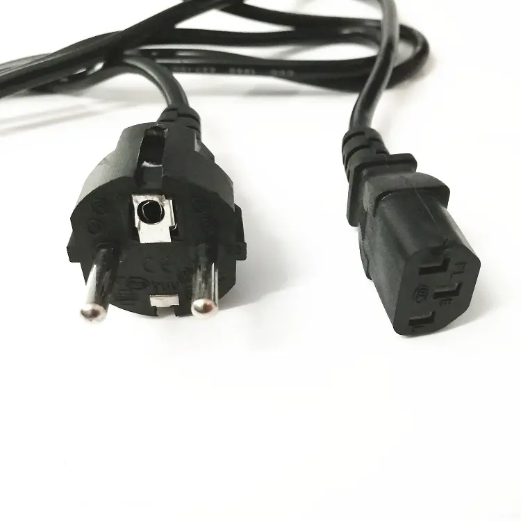 Europese standaard EU mannelijke schuko plug iec C13 uiteinden Vde compliance 3*0.75mm2 netsnoer