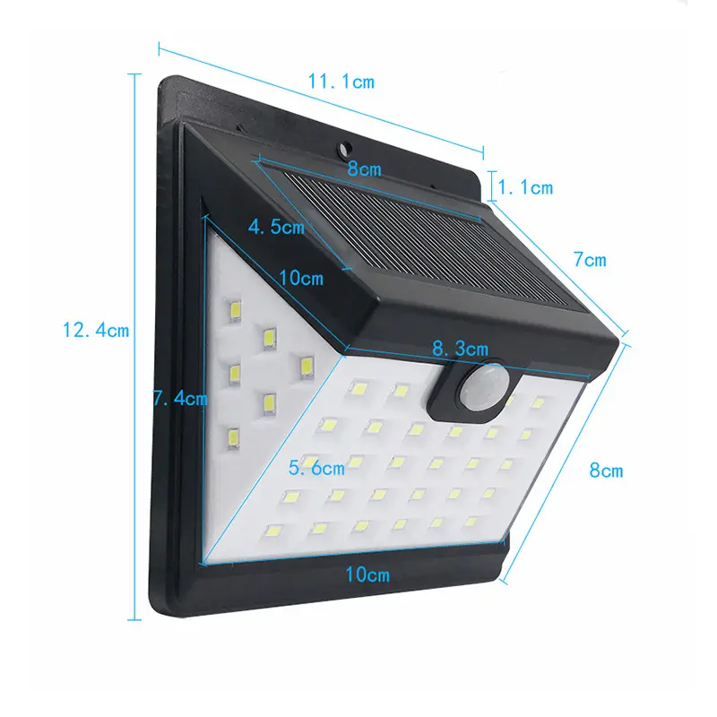 rechargeable waterproof portable security outdoor motion sensor solar powered led garden wall light
