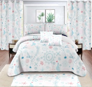 Sang trọng thêu in ấn phong cách hiện đại giường bedsheet Comforter Duvet cover Curtain bedding Set - Product Image 6