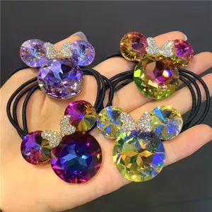 Mới pha lê Rhinestone Tóc Dây phim hoạt hình Rhinestone Headband cô gái dễ thương tóc Tie