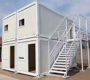 Maisons préfabriquées modulaires à deux chambres en conteneurs de bureau, avec construction en acier léger ignifuge, à vendre - Product Image 2