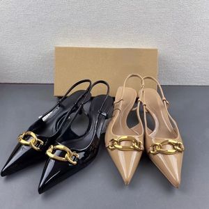 MOQ 1 Pair Chain Female <b>Shoes</b> Sexy Trendy Mules <b>Shoes</b> Heels for Women - Product Image 1
