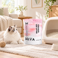 Litière pour chat en coton de manioc, à base végétale, agglomération rapide, désodorisation aux enzymes bio, très faible teneur en poussière, OEM ODM, litière pour chat