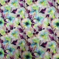 Tissu en coton imprimé floral des années 60, tissage uni, doux, respirant, léger, motif fleurs roses, pour robe, chemisier, vêtement