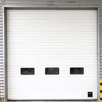 Porte sectionnelle industrielle en acier avec fenêtre de vision transparente pour usage en cour