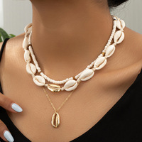 Nouvelle Collection 2026 : Ensemble Collier Ras-du-Cou Perlé Trois Pièces pour Femme, Style Bohème Tendance, avec Coquillages en Alliage Thème Océan, Idéal pour Fêtes et Quotidien