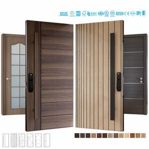 Puerta Principal de Madera Gigante de Lujo Europea, Modelos Modernos de Puertas Pivotantes de Madera de Nogal para Exteriores - Product Image 4