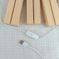 Lampe de nuit LED 3D DIY avec panneau acrylique transparent effaçable, support en bois et base de lampe, blanc chaud, rechargeable par USB et à intensité variable