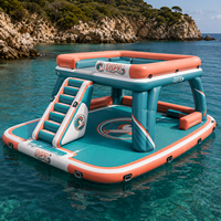 Île flottante gonflable pour les vacances et les loisirs, grand ponton rond pour la plage, le lac et les fêtes en plein air