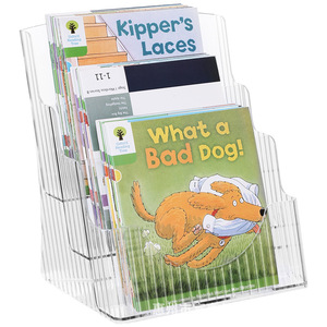 Estante de almacenamiento de libros infantiles transparente de acrílico, organizador de escritorio de 3 niveles para la zona de lectura de la habitación de los niños - Product Image 5
