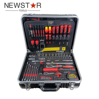 Ensemble d'outils à main automobiles de 499 pièces, boîte à outils complète, chariot de rangement en aluminium, valise à outils avec roues