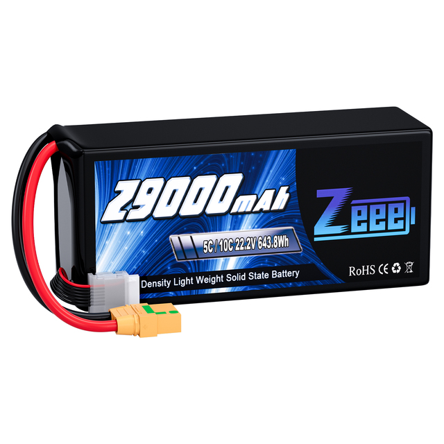 High Energy Density Drone Battery 6S 29000mah Semi Solid State 22.2v Lipo Battery for Fpv Large Uav Drone Model Long-term Flight