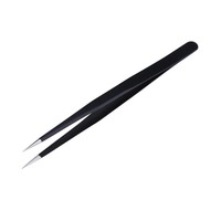 Pinzas Antiestáticas ESD 11 ESD 15 con Recubrimiento Negro para Manipulación Precisa en Salas Blancas y Entornos de Fabricación Electrónica