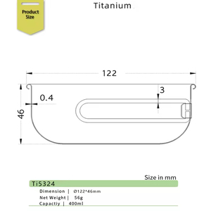 Bol à poignée pliable en titane pur à paroi simple 400 ml, gris argent sablé, design minimaliste, ultraléger, portable, durable - Product Image 6
