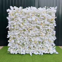 Dinding Bunga Gulung Mewah 3D Rumput Pampas Bunga Sutra Buatan Dinding Bunga untuk Latar Belakang Pernikahan Ramah Lingkungan Tahan Lama Bentuk Persegi