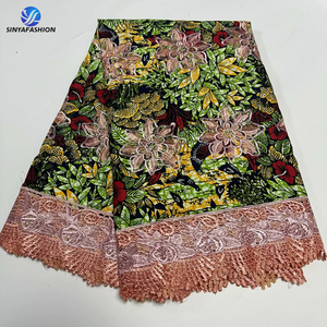 Sinya all'ingrosso ricamo Guipure cordino con stampa a cera Ankara tessuti africani 6 yarde/pz - Product Image 5