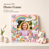 Kit DIY de cadres photo à paillettes en gros, ensemble de décoration de cadres photo faits à la main, gemmes scintillantes pour enfants en vrac