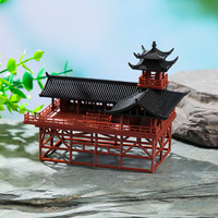 Miniature de rocaille bonsaï, paludarium et aménagement paysager d'aquarium, modèle de maison chinoise classique sur poteaux - Direct Usine