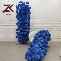 ZKAI - Arreglo de Flores de Hortensia Blanca 3D de Tamaño Personalizado, Camino de Flores Esponjosas, Hilera de Flores de Hortensia para Decoración de Bodas