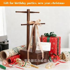 Estante de madera para joyería, soporte para anillos y collares, organizador de almacenamiento para fiesta de cumpleaños, exhibición de regalos de Navidad - Product Image 1