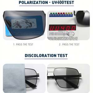 Lunettes de soleil polarisées pour hommes et femmes, avec logo personnalisé, photochromiques, pour la conduite, UV400, monture métallique, style pilote, collection 2025 - Product Image 4